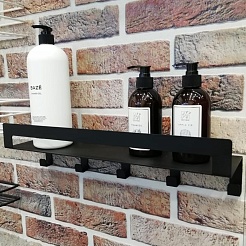 Sanflor Полка настенная с крючками П22600 черный муар – фотография-1